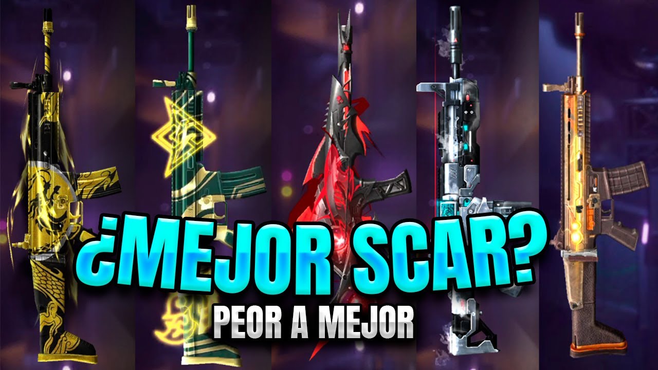 ¿Cuál es la Mejor SCAR de Free Fire?|De Peor a Mejor