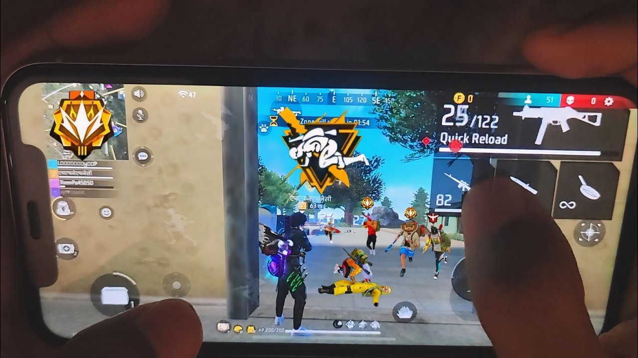 Handcam ⚡ iPhone xr 📱 Free Fire Rank Push Gameplay
