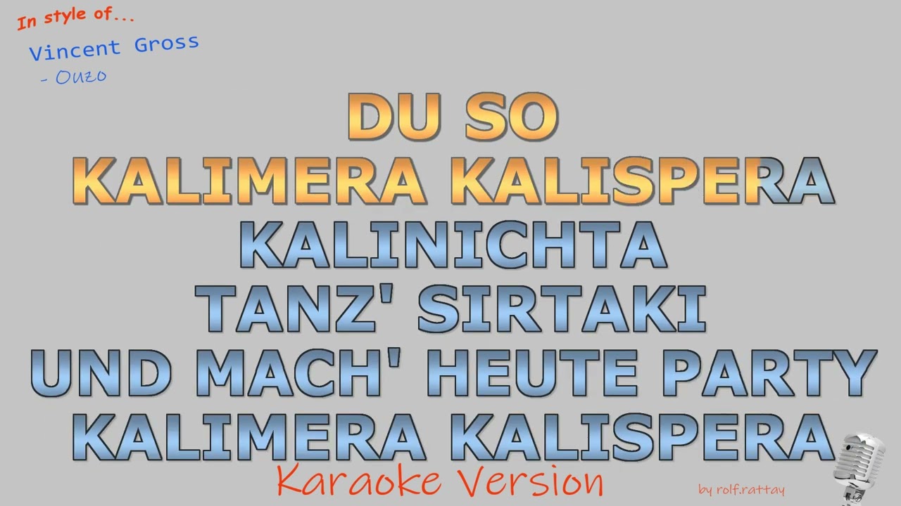 Vincent Gross - Ouzo -Instrumental und Karaoke
