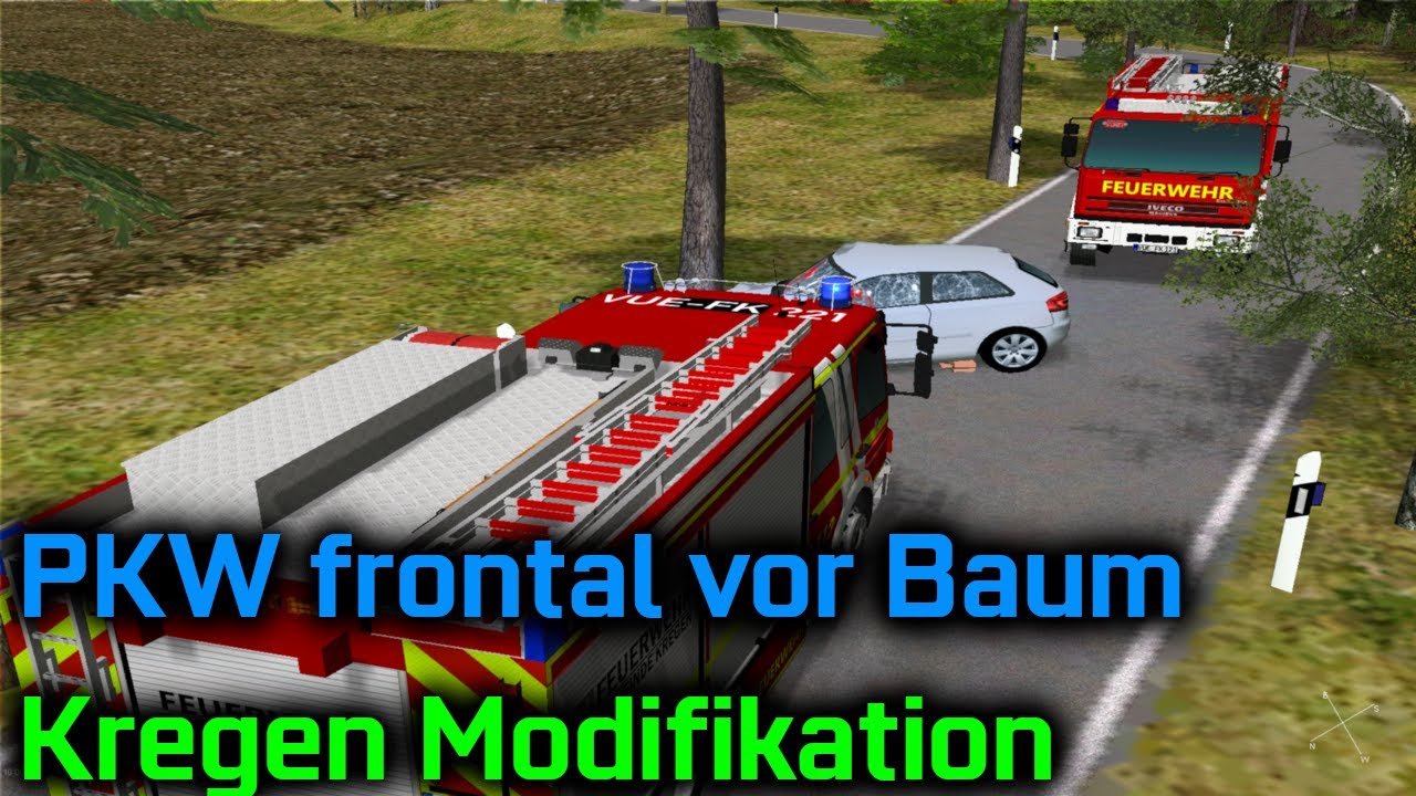PKW kracht in Unwetter frontal gegen einen Baum | Kregen Modifikation