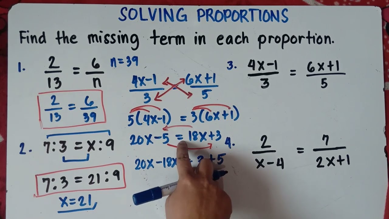 Solving Proportions | Find the missing term in each proportion | Explain in Detailed |