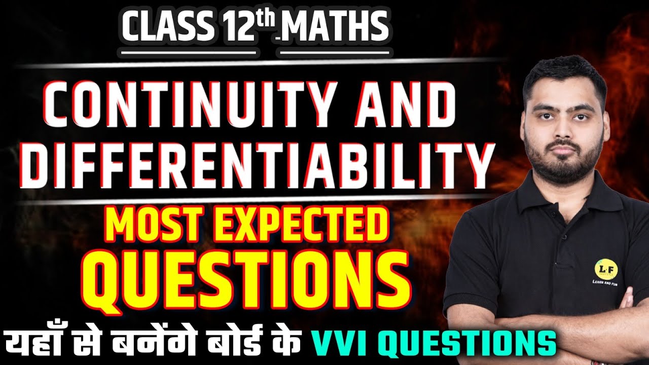 Continuity and Differentiability Class 12 Most Important MCQs✅| Previous Year Questions | Board 2025