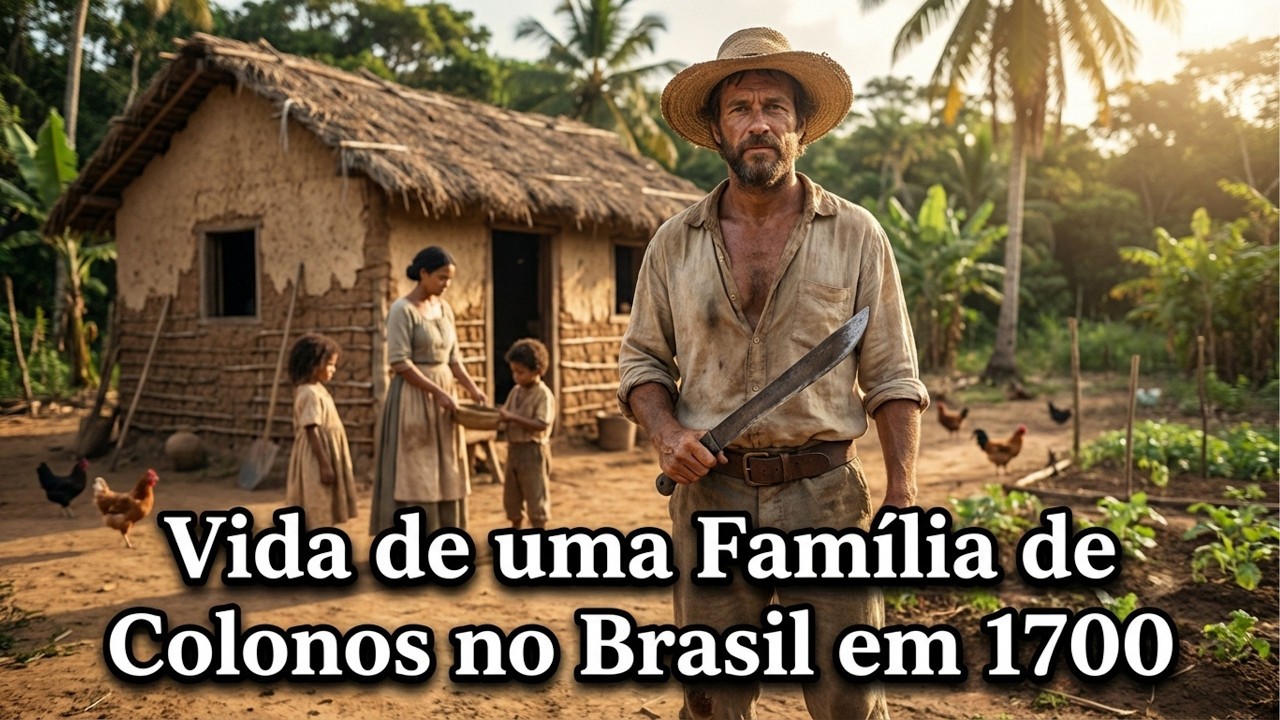 Um Dia na Vida de uma Família de Colonos no Brasil em 1700 (Reconstrução por IA)
