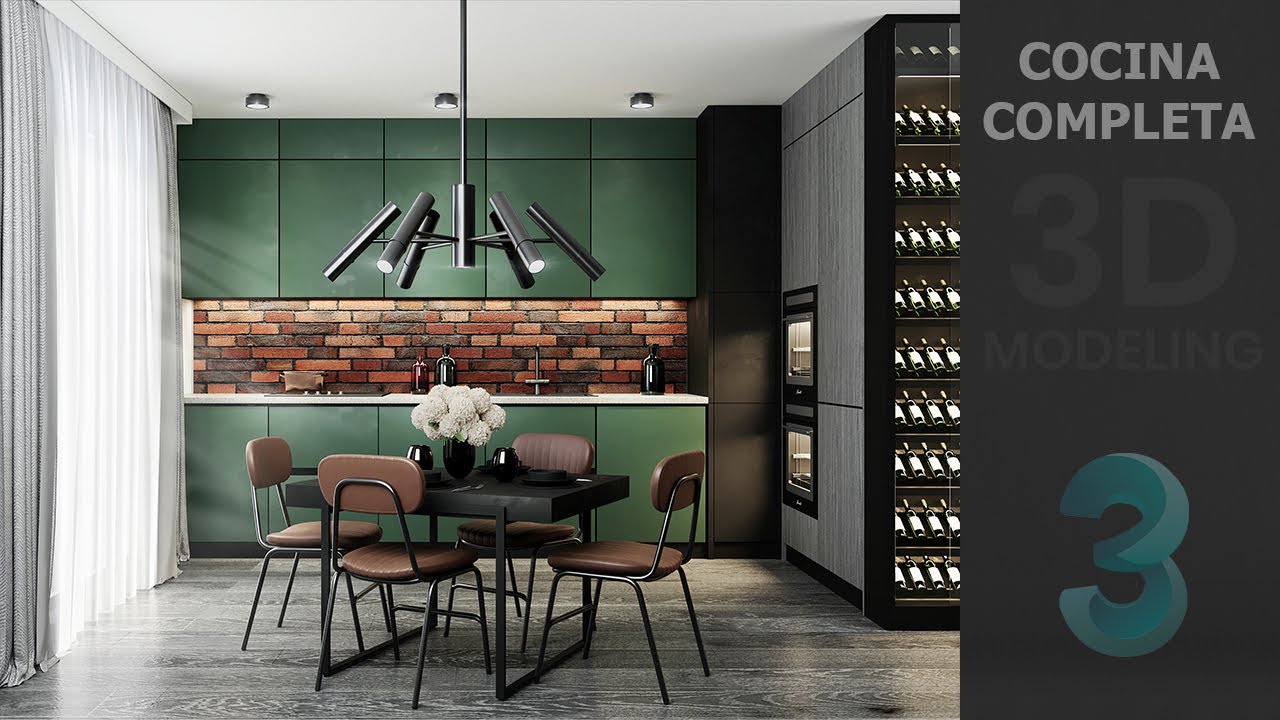 3Ds Max 2016 Cocina Interior - Tutorial Modeling Design - Corona Render + Photoshop