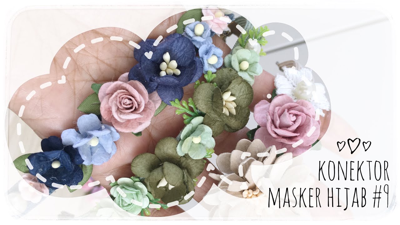 DIY Ear Saver for Face Mask | Cara Membuat Konektor Masker Hijab #9 Menggunakan Paper Flower