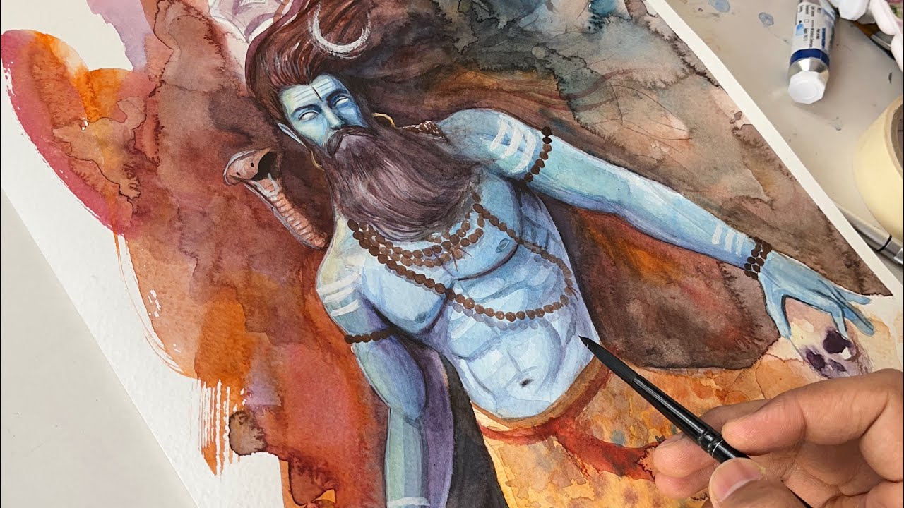 MAHADEV - PAINTING with WATERCOLORS 🙏🏻❤️✨