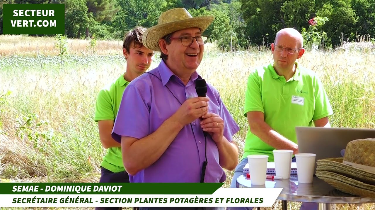SEMAE : DOMINIQUE DAVIOT ET AGROSEMENS A LA FERME SEMENCIERE EXPERIMENTALE 100% BIO DU PETIT SAMBUC