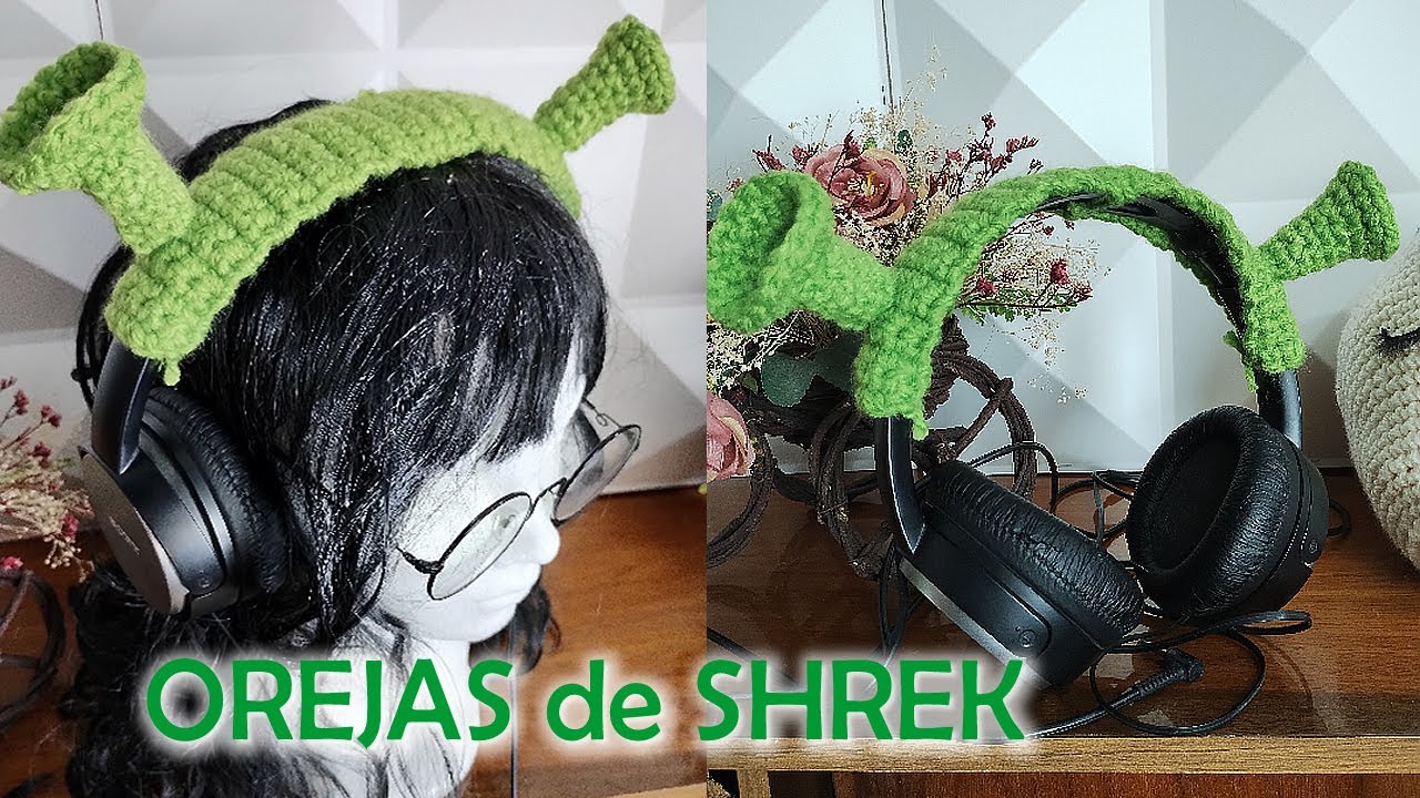 😃🎧💚OREJAS de SHREK para AUDIFONOS 😃🎧💚diadema vincha