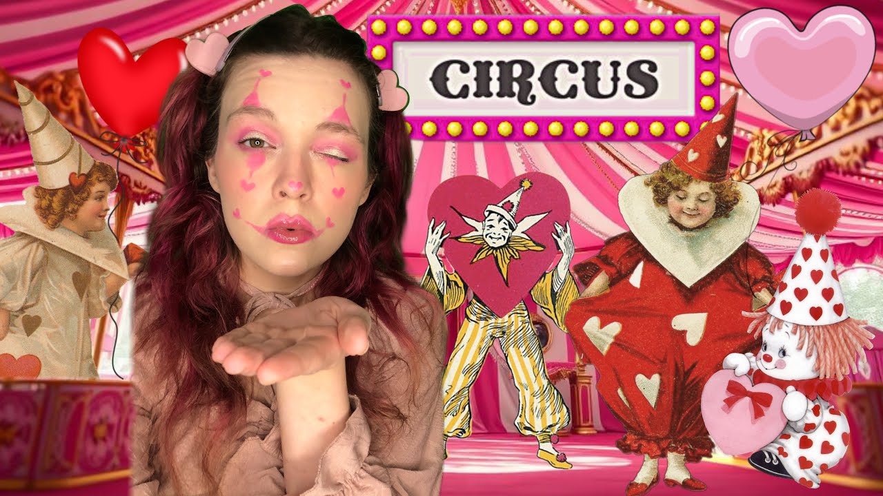 Pink Valentines Clown Makeup 🤡 💕 Step-By-Step Tutorial #unicornglamsquad #valentinesmakeup 