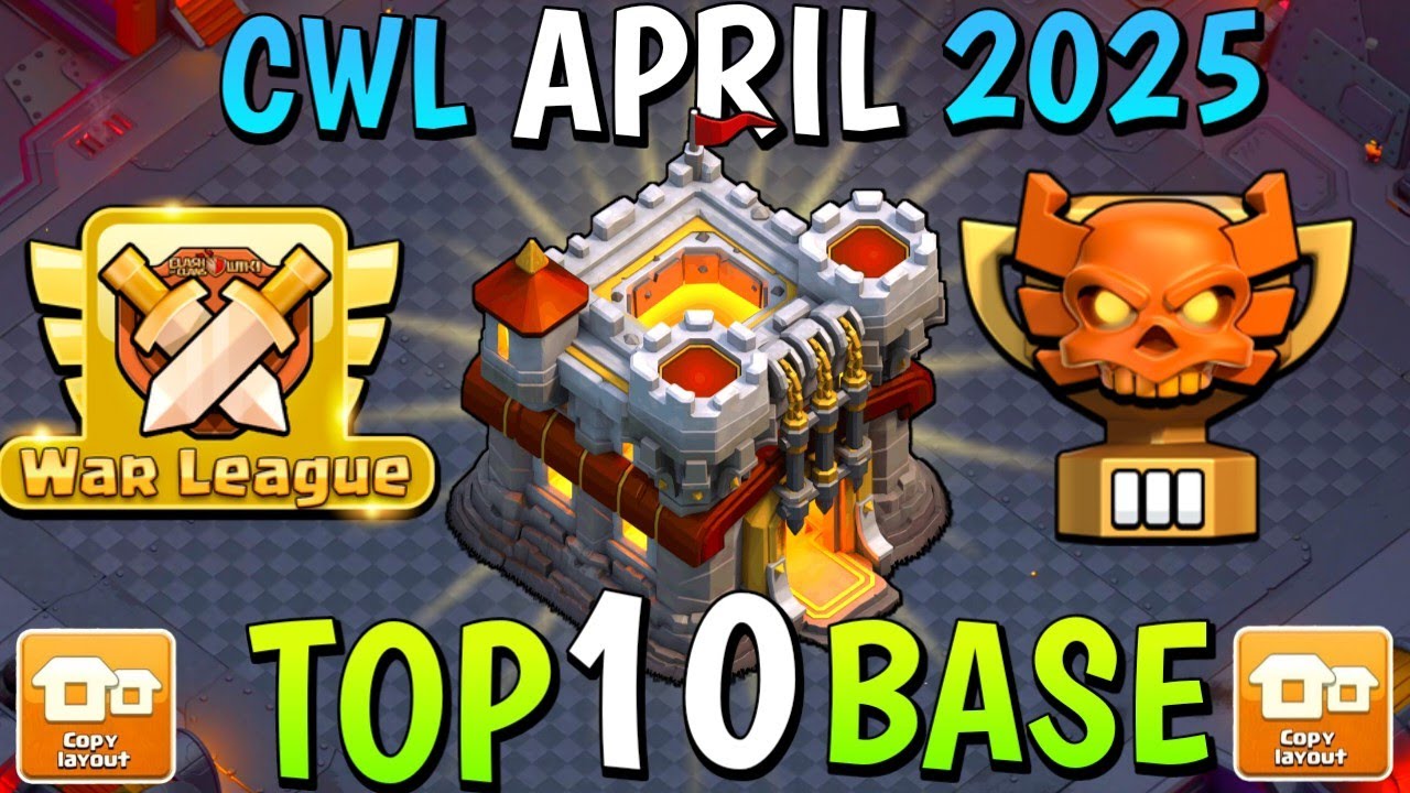TH11 TOP 10 CWL BASE WITH LINK!🚀 Best TH11 anti 3 star war base 2025 COC TH11 WAR Base after update🤯