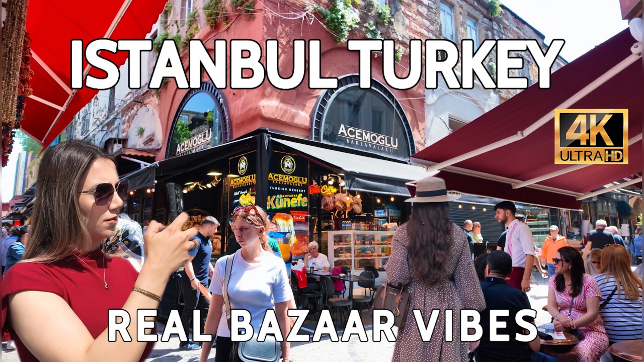 Стамбул Турция 4K Пешая экскурсия Базар Эминеню, Пирс, Галатский мост, Путеводитель
