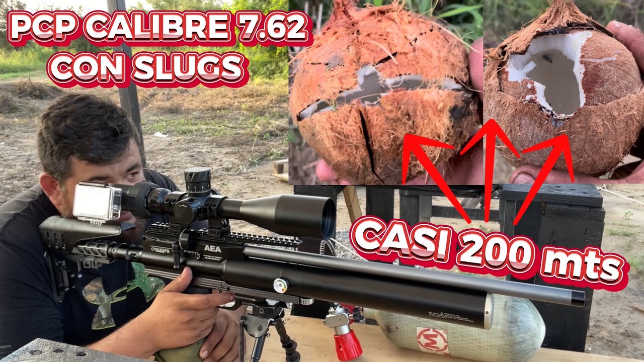 RIFLE PCP CAL 7.62 pruebas a larga distancia con ojivas #pcpairguns #rifledeaire #pcprifle #airgun