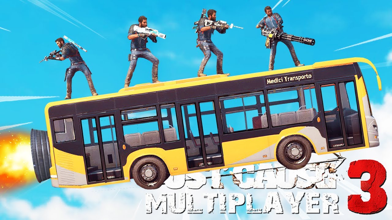 INTENSE BATTLE BUS RACE in Just Cause 3 Multiplayer!
