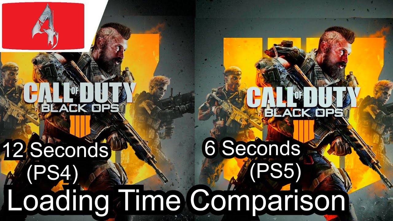 Call of Duty Black Ops 4 PS4 vs PS5 Backwards Compatible load time Comparisons