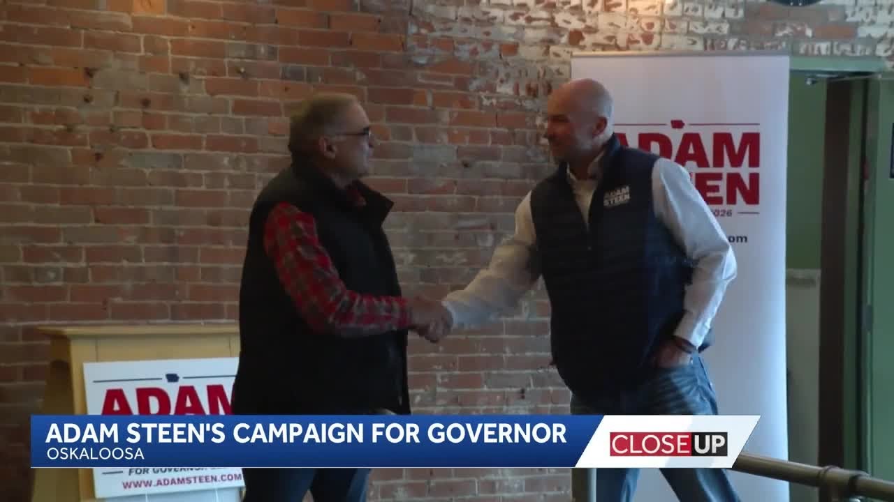 Adam Steen pitches business background and conservative views in run for Iowa governor