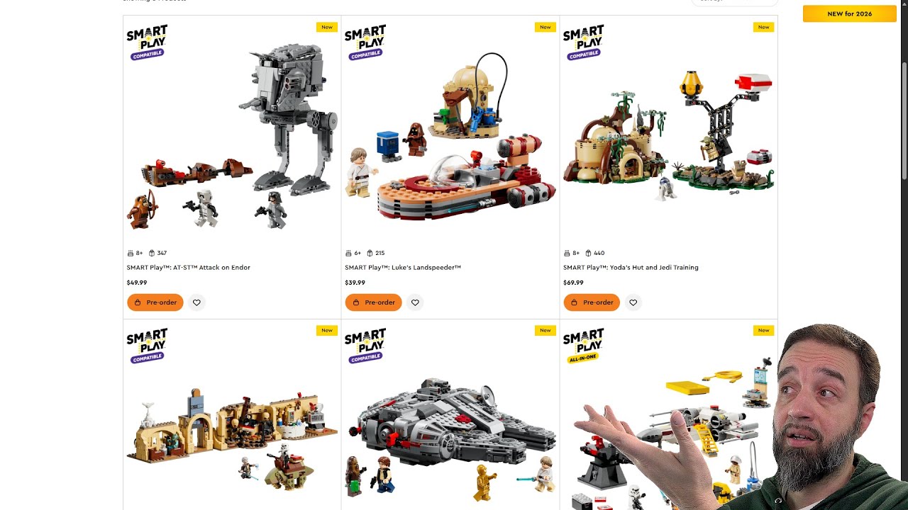 More LEGO Star Wars Smart Brick sets fully revealed! Falcon, AT-ST, Cantina, Yoda hut & Landspeeder