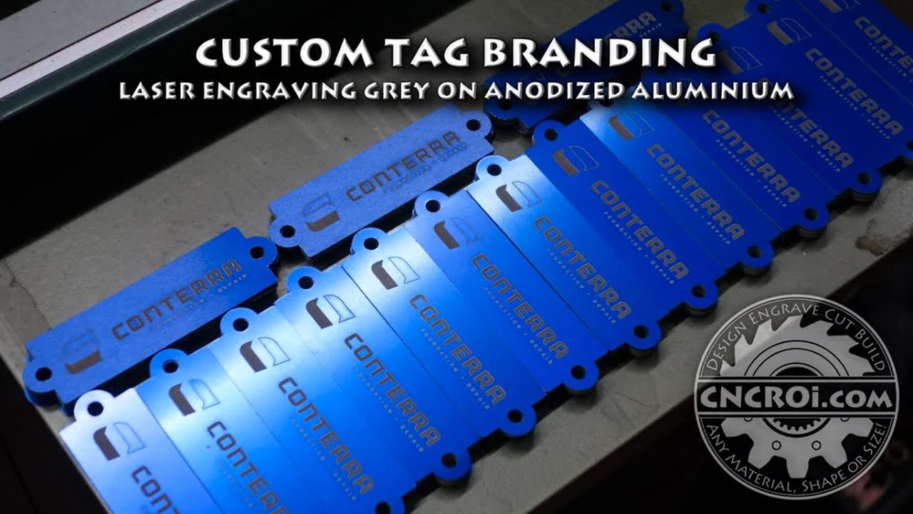 Blue Branding Tags: Grey in Anodized Aluminium