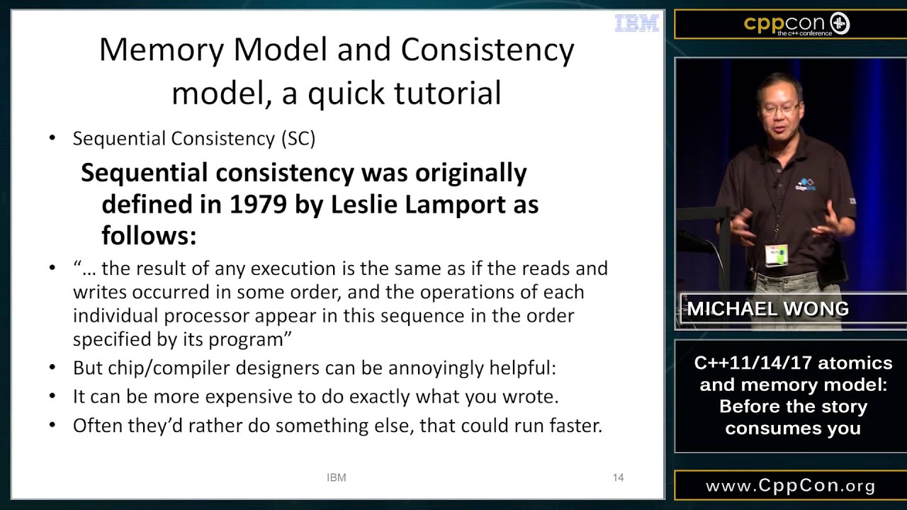 CppCon 2015: Michael Wong “C++11/14/17 atomics and memory model...