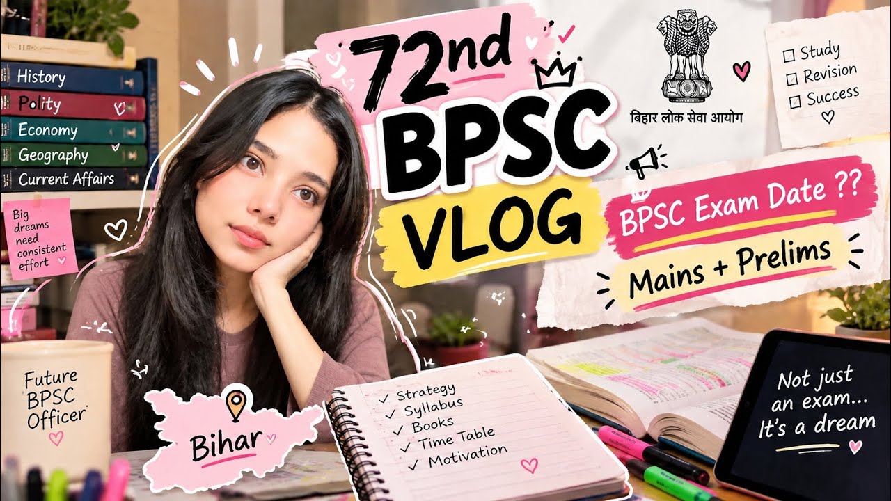 😭72nd BPSC VLOG | Mains + Prelims at HOME 📚✨ Exam kab hogi?😔 #bpsc #upsc 