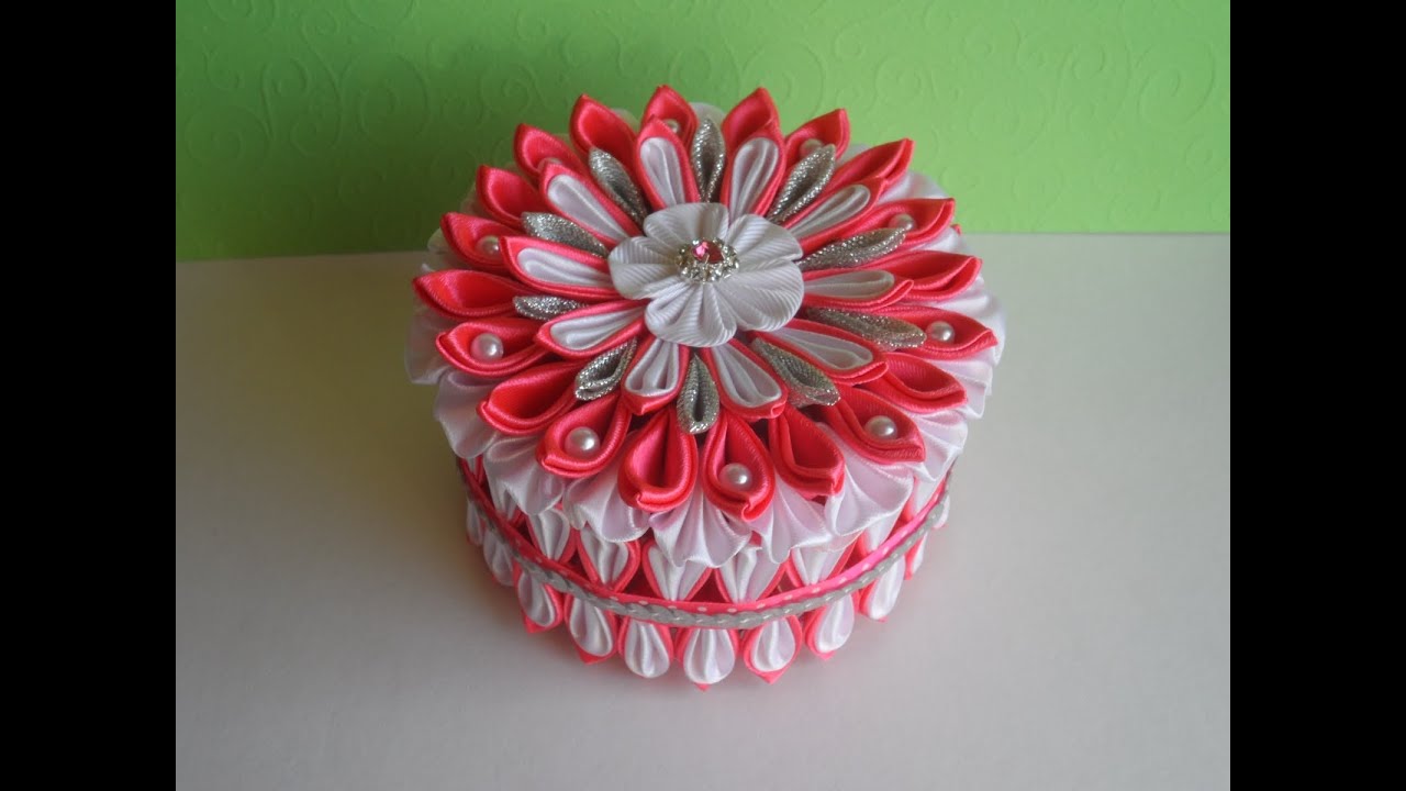 Hand Made : Шкатулка Канзаши / D.I.Y. Stash kanzashi