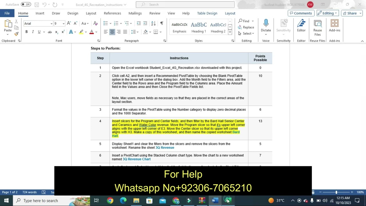 Excel_4G_Recreation | Excel 4G Recreation 1 | PEARSON MYLAB