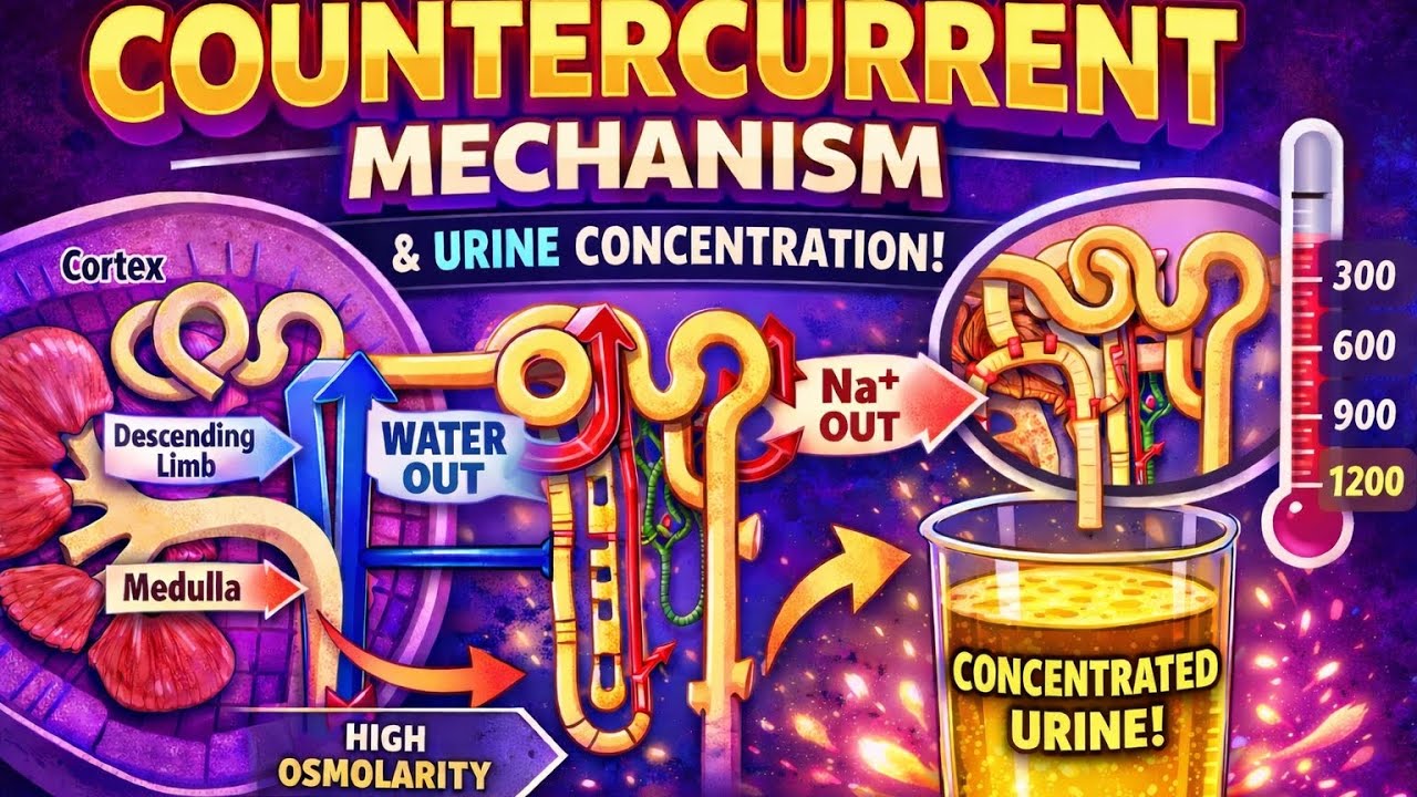 Urine concentration | Counter current mechanism | Counter current multiplier system | #Excretion 