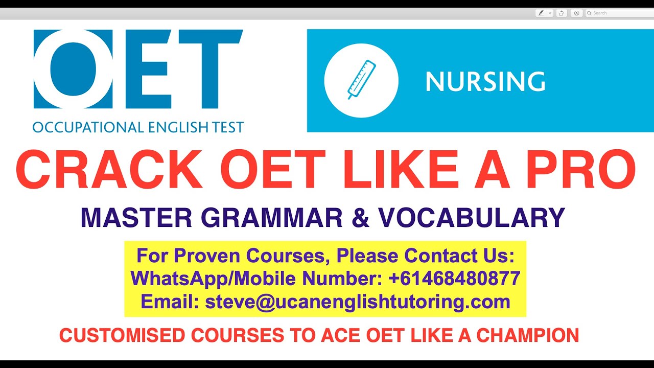 Unlock Your Success in OET, IELTS & PTE: Master Vocabulary & Grammar Strategies!