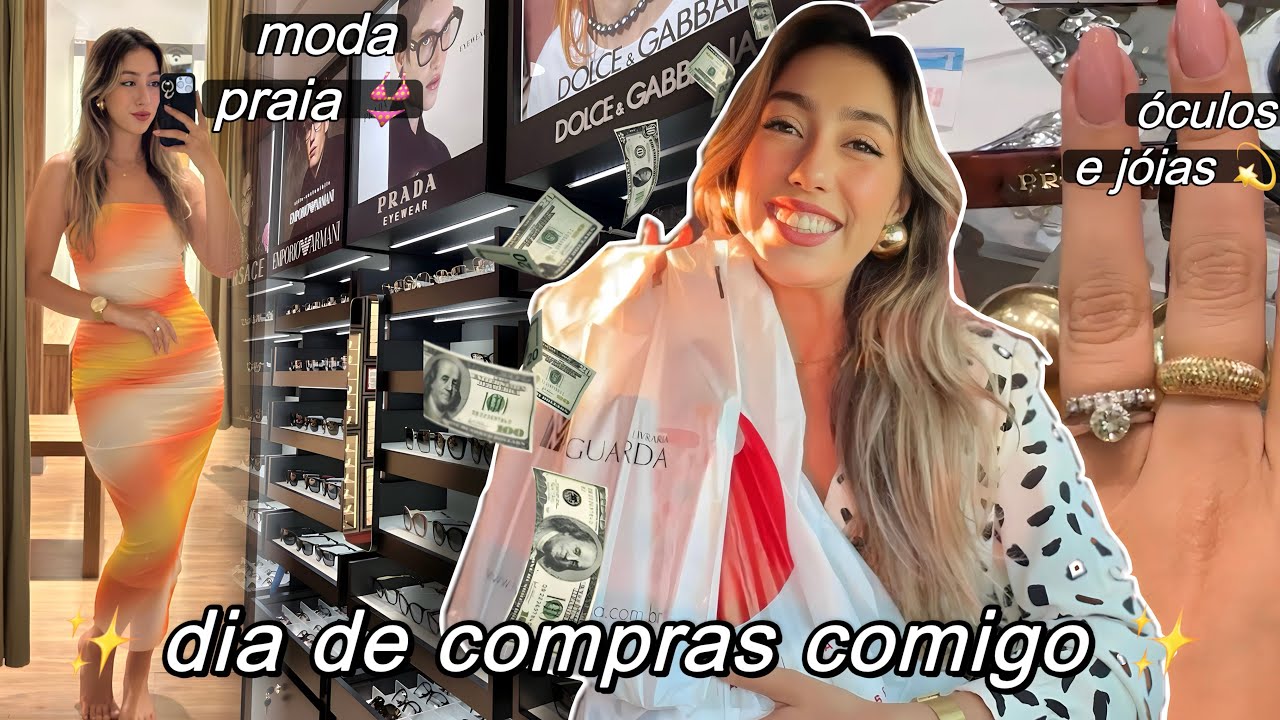 DIA de COMPRAS COMIGO: ÓCULOS, JÓIAS, LIVROS e LOOKS PRAIA 🩷🛍️ Cacá Anjos