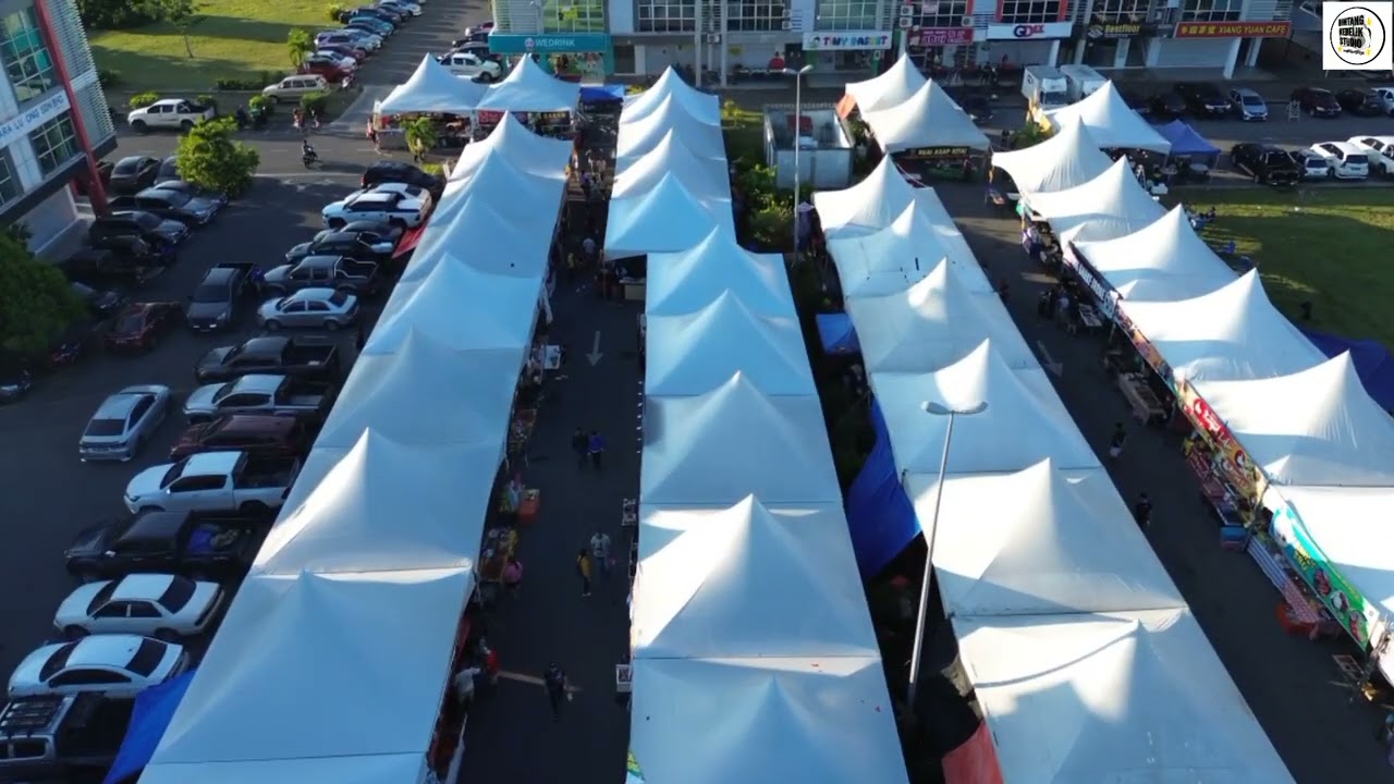 (Aerial View) Bazar Gawai Area Permyjaya Miri Sarawak