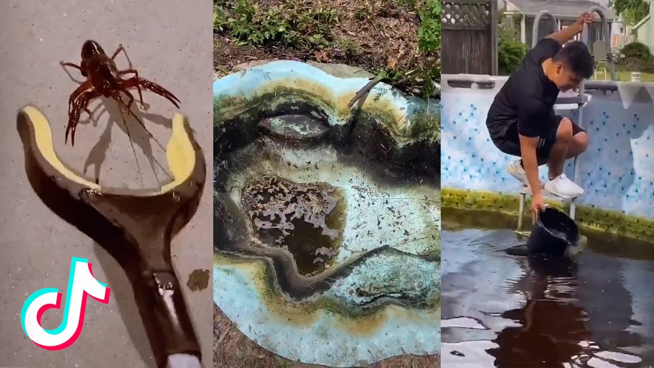 Satisfying Pool Cleaning (Gross, Hard) TikTok Compilation