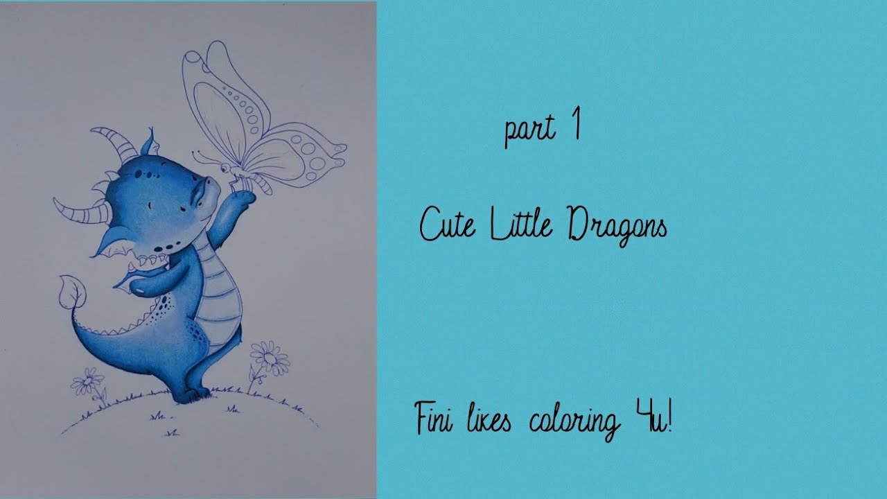 How I colored a blue dragon from Lee Holland with Prismacolor Premier color pencils 