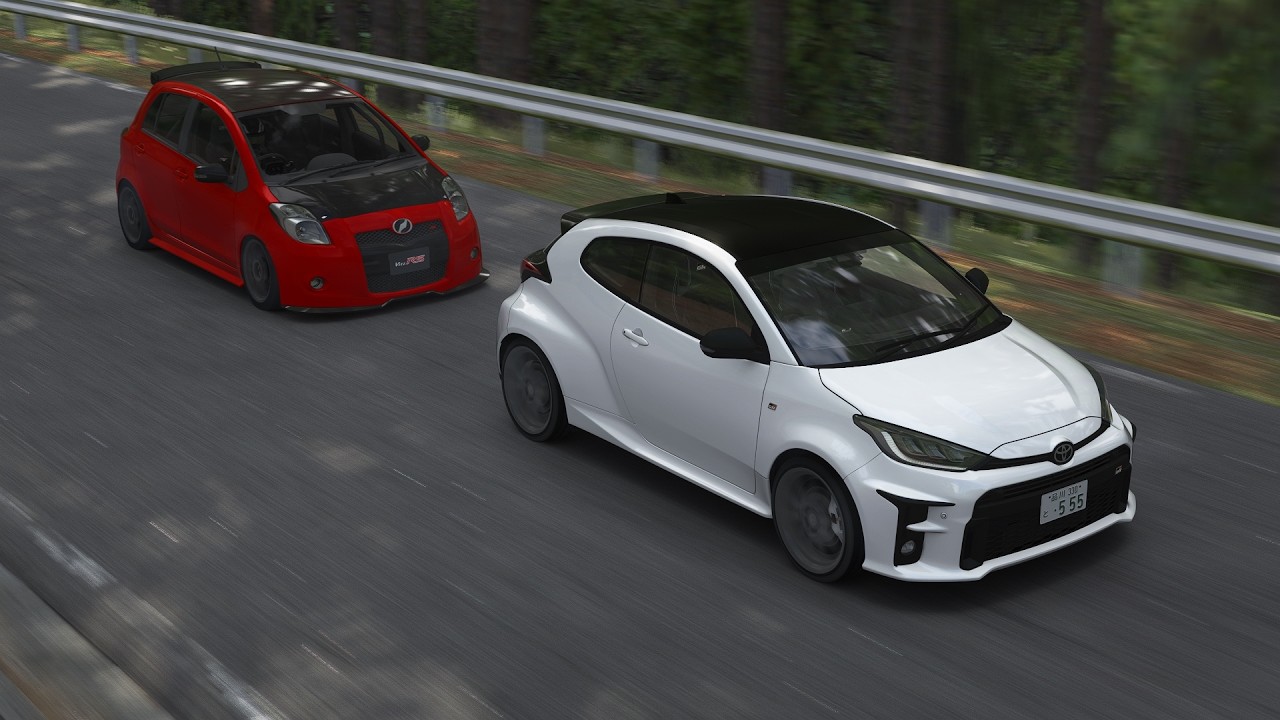 TOYOTA YARIS GR VS VITZ TUNED. TOUGE BATTLE