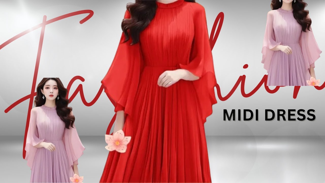 Summer Red Chiffon Midi Dress Review | Elegant Bohemian Beach Holiday Bodycon Dress