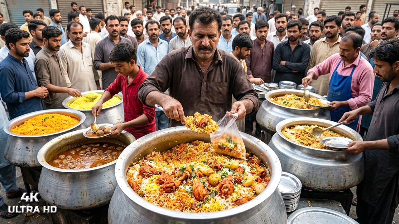 BEST BIRYANI IN KARACHI 4K | AUTHENTIC CHICKEN BIRYANI MAKING | AMAZING STREET OF PAKISTAN