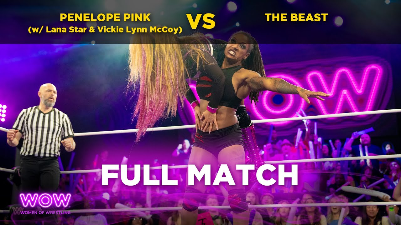 Penelope Pink (w/ Lana Star & Vickie Lynn McCoy) vs The Beast  | WOW - Women Of Wrestling