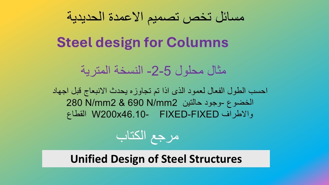 مثال محلول -5-2-مترى  حالتين لاجهاد الخضوع- انبعاج قبل الخضوع