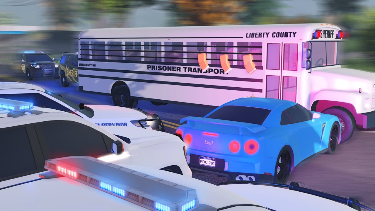 Pursuit CRASHES INTO PRISON BUS ESCORT! (emergency response liberty county)