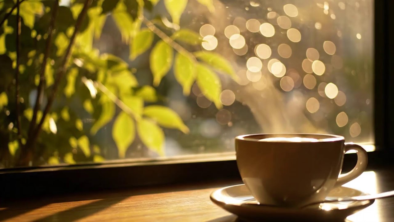 Peaceful Snowfall Jazz Night 🌧 Calm Cafe Background with Rain Sounds for Sleep