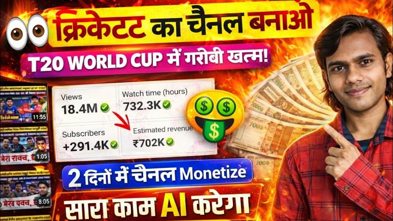  Cricket channel kaise banaye 2026 | cricket news channel kaise banaye | ai cricket shorts kaise