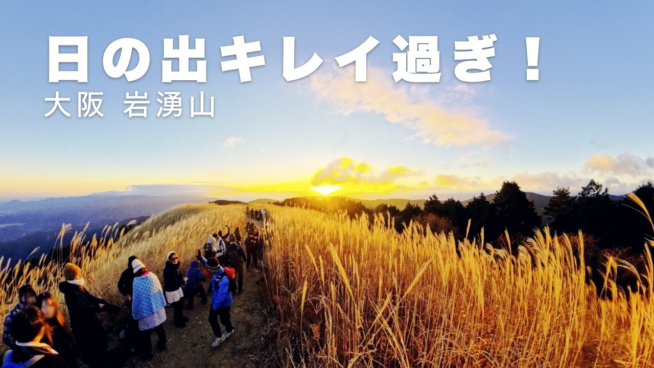 【大阪岩湧山カル旅】2026初日の出。暗闇の林道とススキの海、極寒の山頂で迎えた最高の朝【歩く焚き火Vlog】