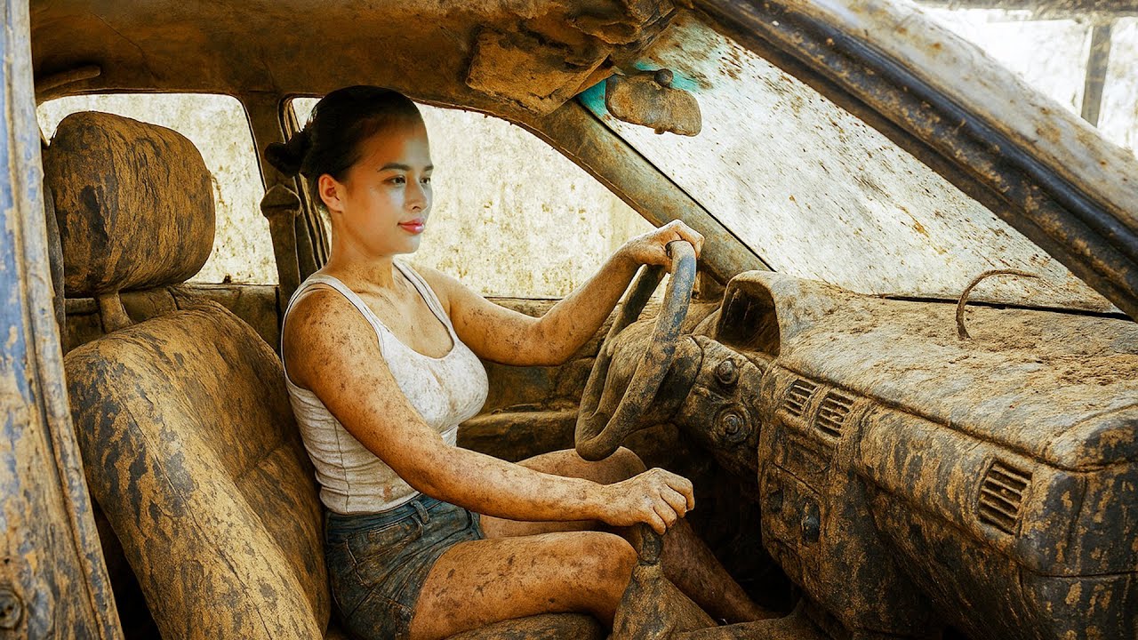 Genius Girl Challenge. Clean up the world's dirtiest car after it was swept away by floodwaters