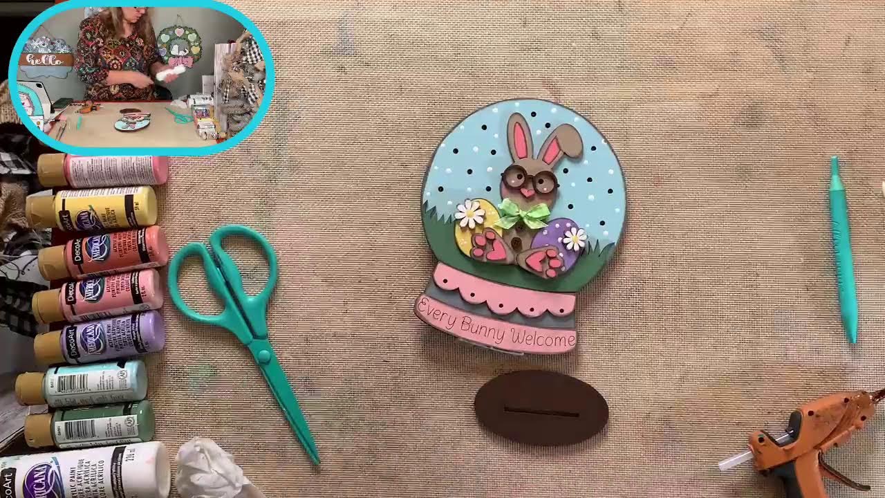 🐇🐇🐇 Every Bunny Welcome - lighted globe stander - diy craft kit 🐇🐇🐇