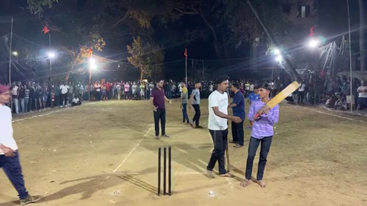 little boy playing from Swaraj box cricket Tournament qualifier round