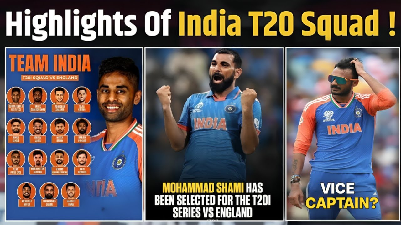 IND vs ENG: Gill, Jaiswal, Pant OUT! Axar Patel Named Vice-Captain | Team India's Shocking T20 Squad