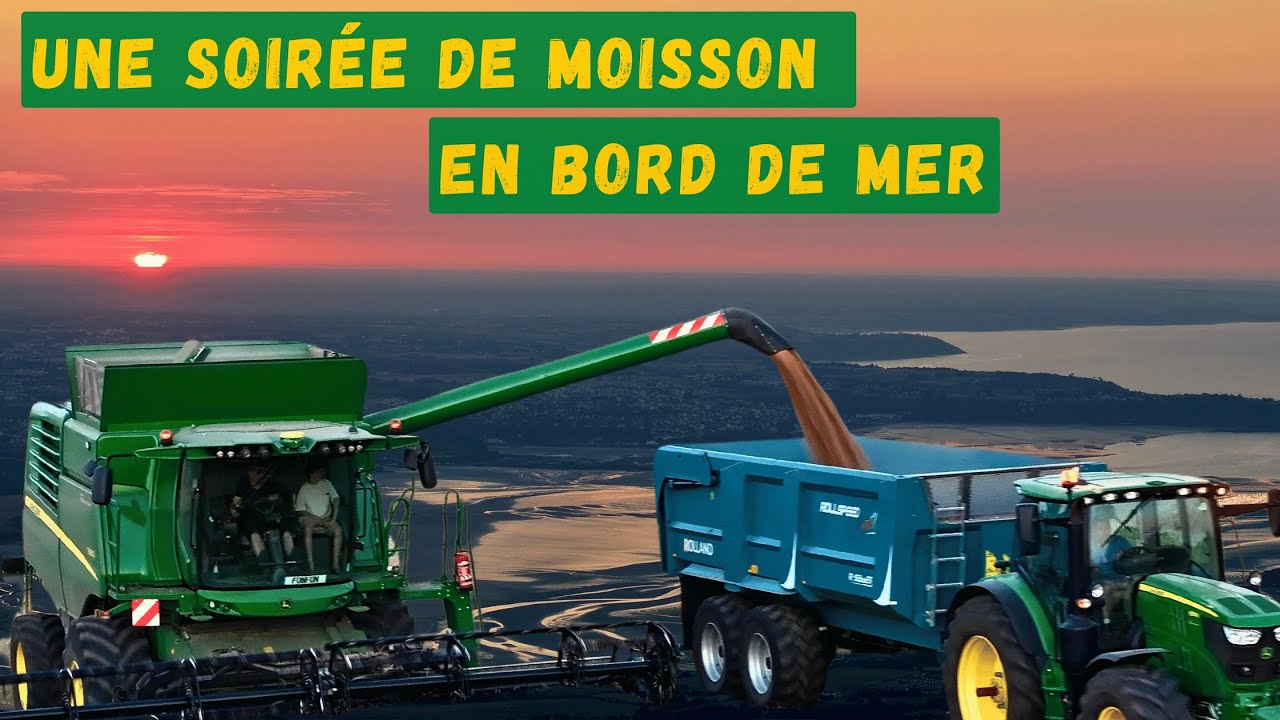 UNE SOIRÉE DE MOISSON EN BORD DE MER l JOHN DEERE T660 😍💪🏻 #msequipement #johndeere #harvest #bzh