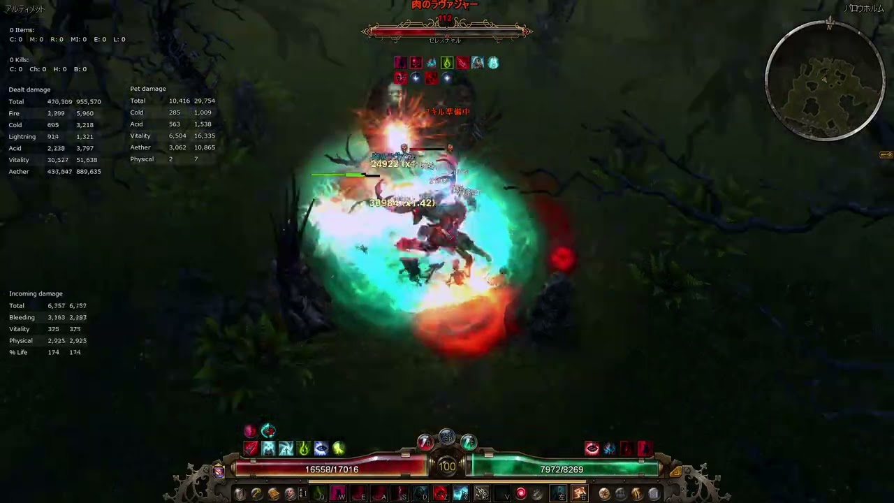 [Grim Dawn] 1.2.1.6 Aether SoC Cabalist vs Ravager of Flesh / イーサーまみれカバリスト vs 肉のラヴァジャー