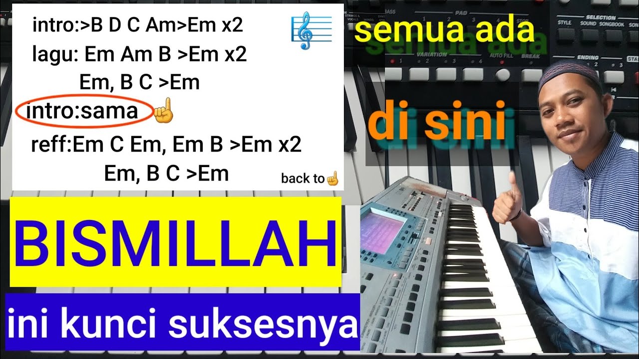 CARA MUDAH BELAJAR KEYBOARD CHORD LAGU BISMILLAH KOMPLIT