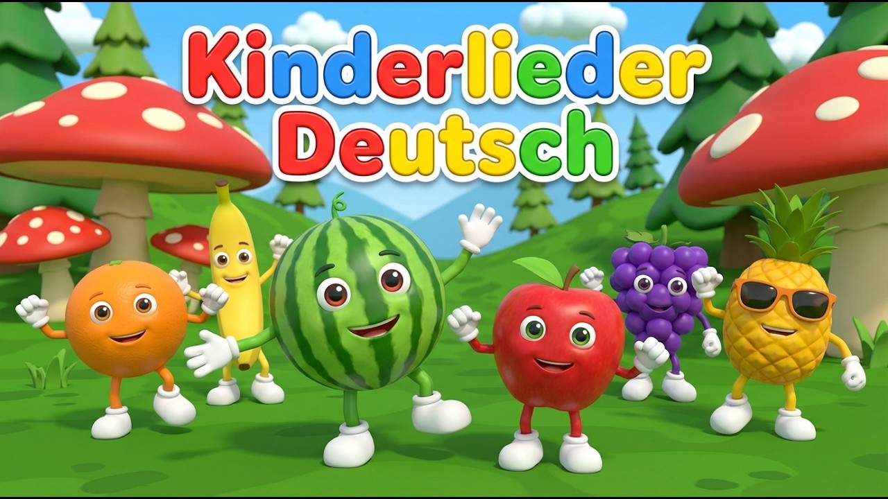 🍎 Obst lernen auf Deutsch: Kinderlieder zum Mitsingen! Fr&uuml;chte Hit-Mix f&uuml;r Kinder 🎵