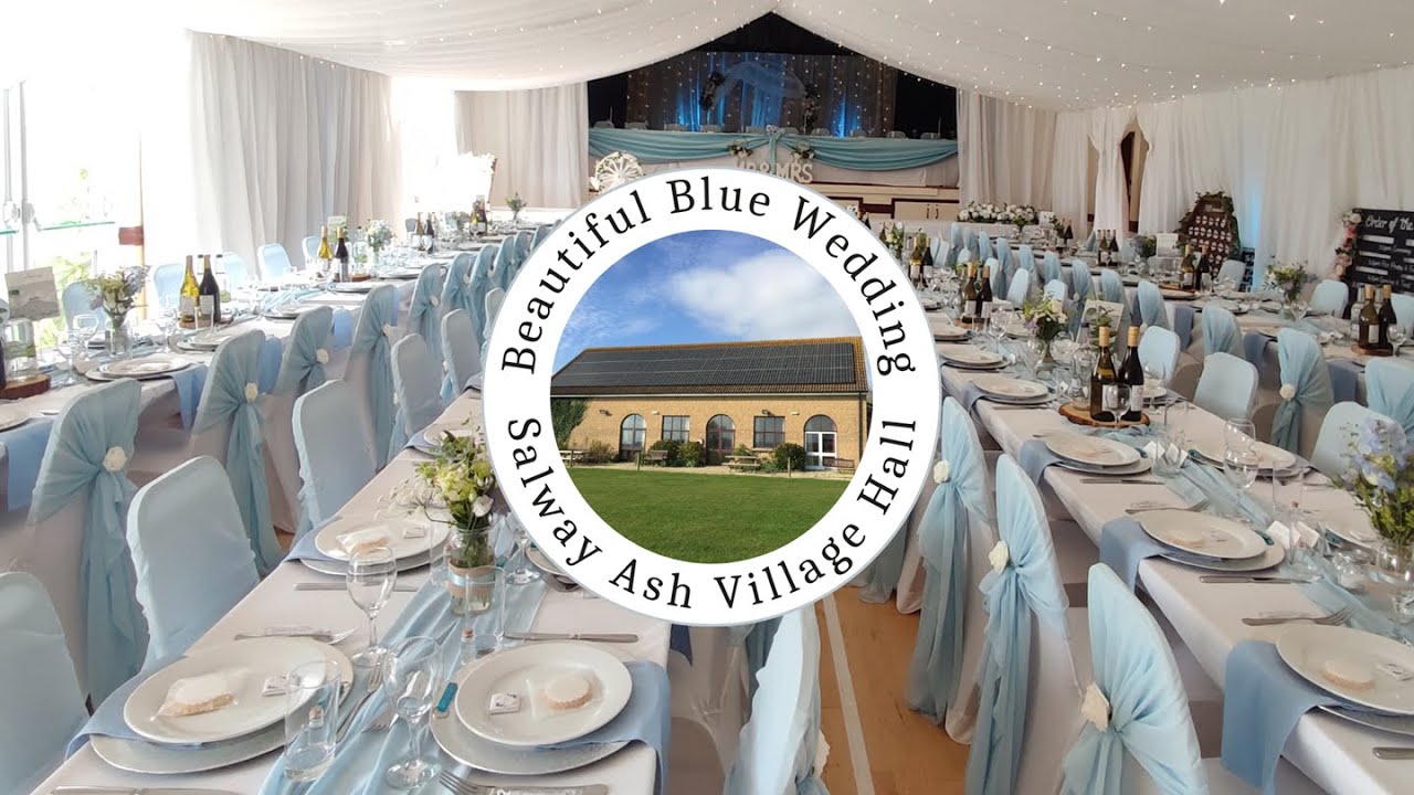 Beautiful Blue Wedding Styling at Salway Ash Village Hall