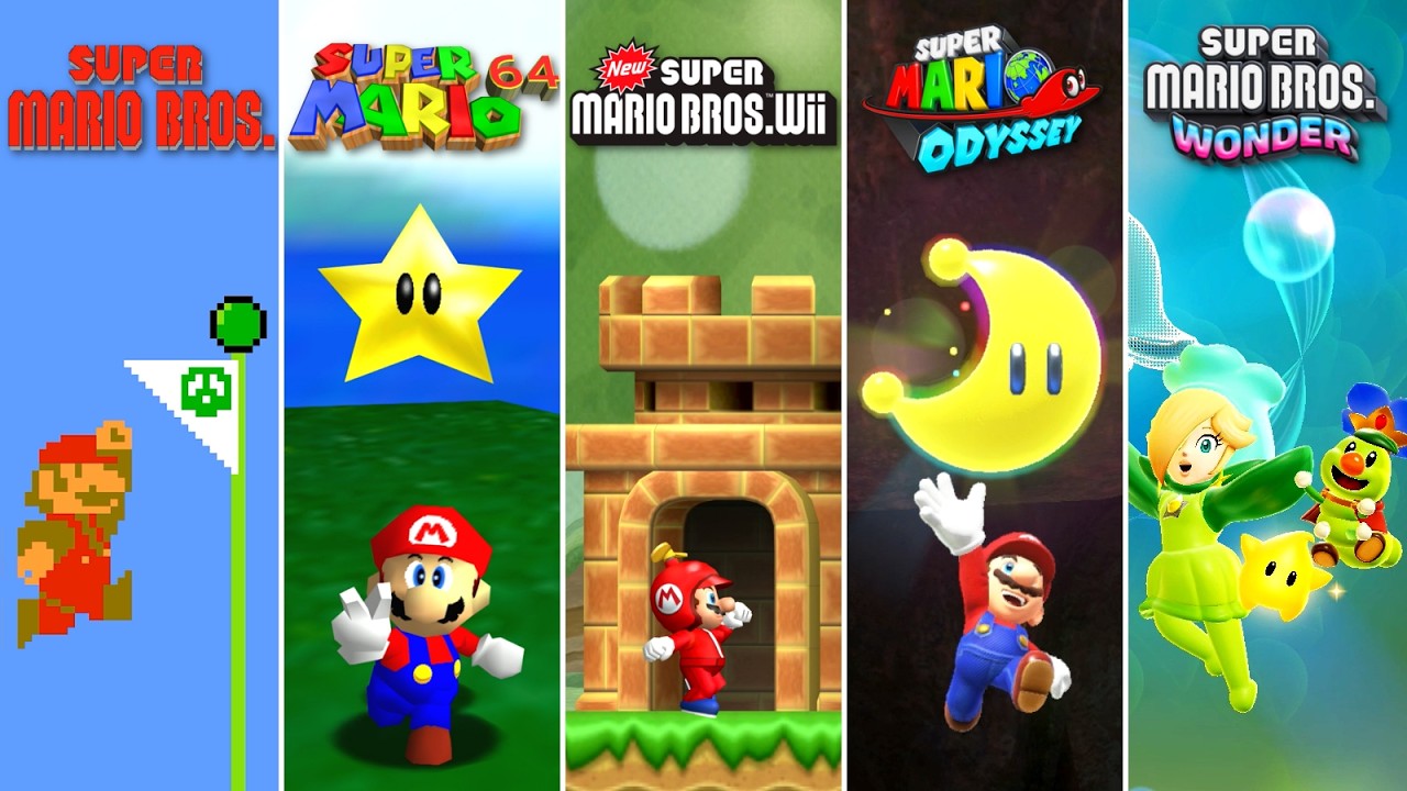 Evolution of Level Endings in Mario Games (1983 - 2026)
